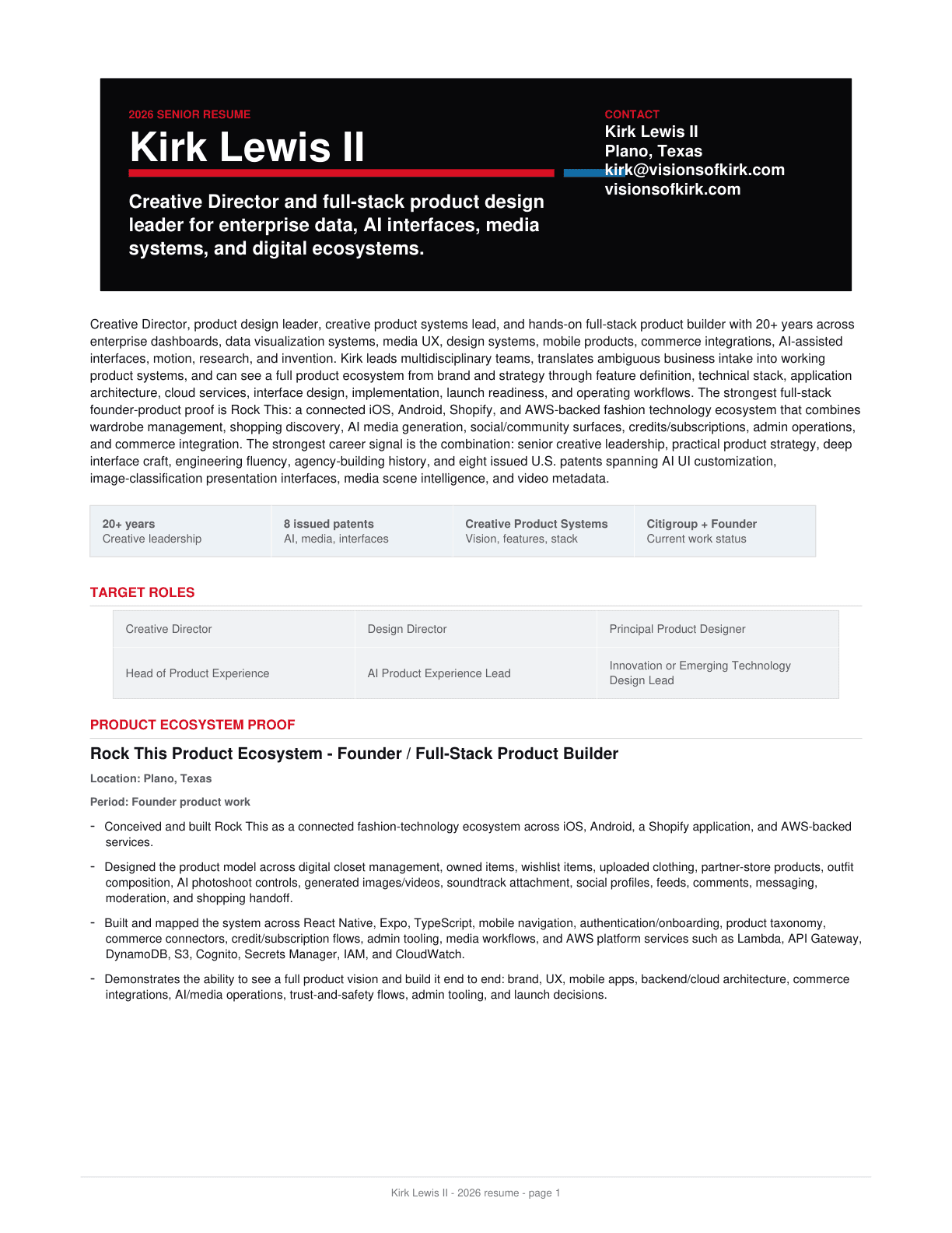 2026 resume page 1