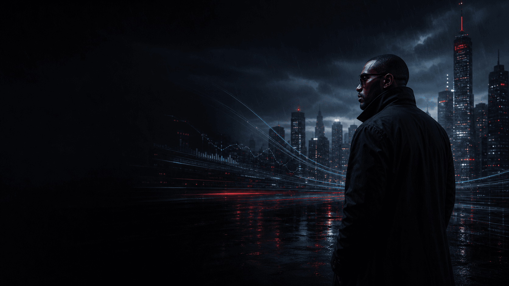 Cinematic city interface background