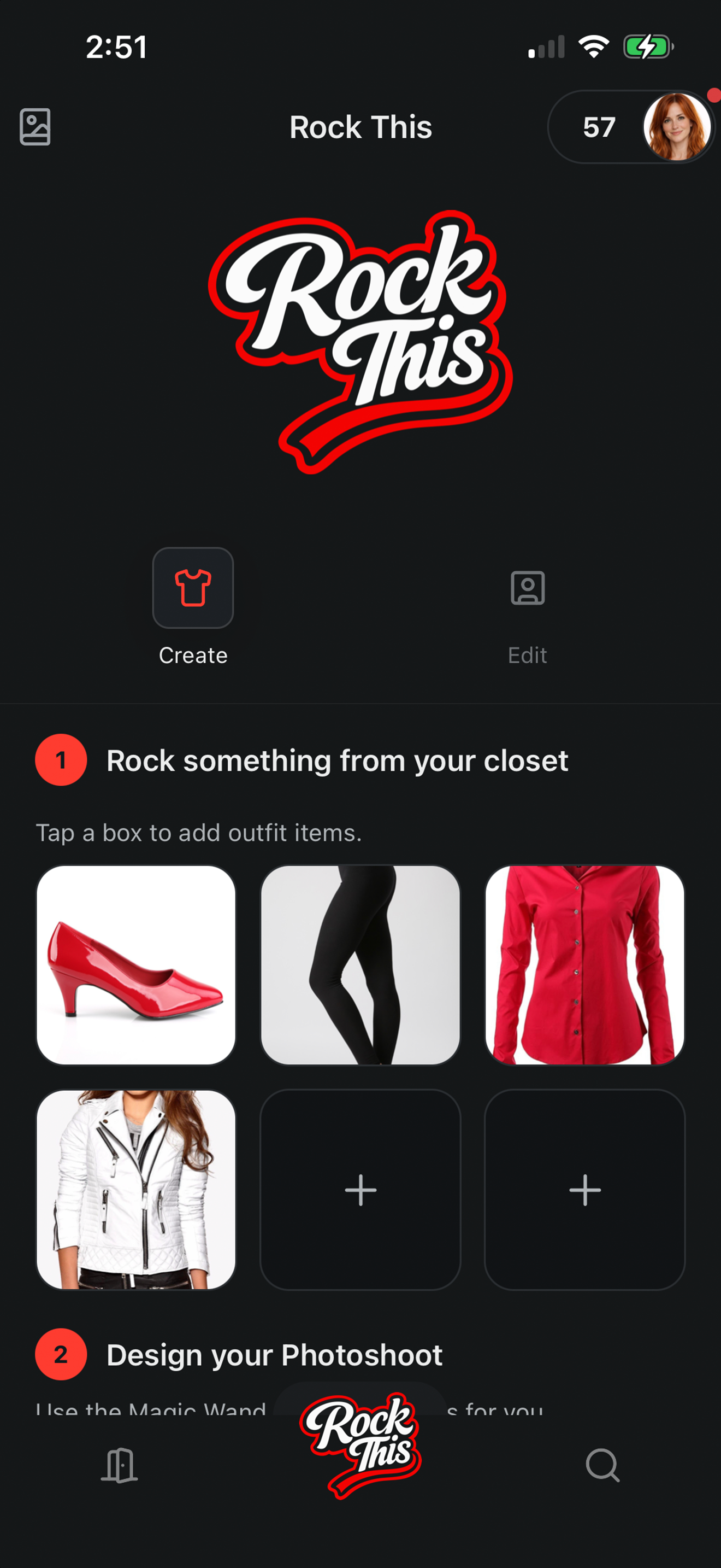 Rock This create-from-your-closet screen for selecting wardrobe items